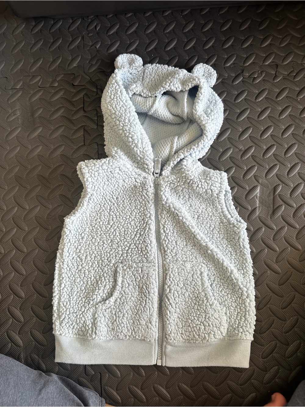 Carter's baby blue Sherpa Hooded Vest with Bear Ears